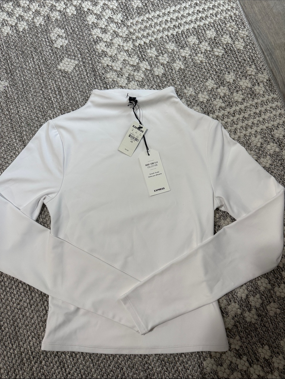 Express White Mock Neck Long Sleeve Top